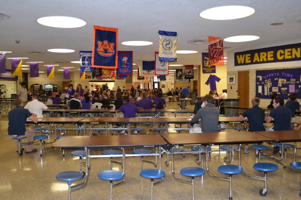 Central Students Eating unch in the cafeteria