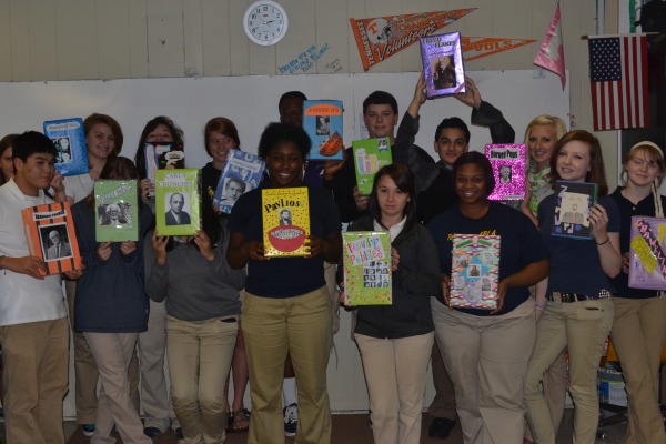 MS. THOMAS AP PSYCHOLOGY CLASS -- the class showing off their projects