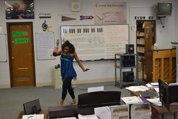SO YOU THINK YOU CAN DANCE? -- Student Marresa Burke trying out for the talent show