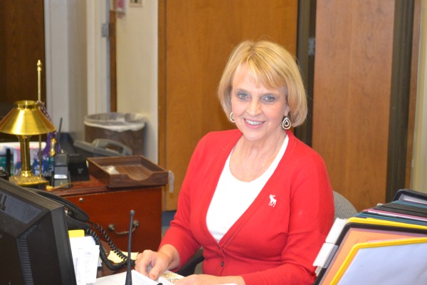 A FRIENDLY FACE AT THE OFFICE -- Mrs. Terry Rogers is the schools Secretary. 