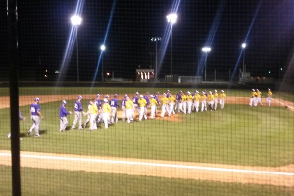 GOOD GAME --  The Pounders shake hands with the opposing team after the game.