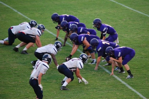 ALL LINED UP -- Central lines up against Franklin County in their opening game at home.