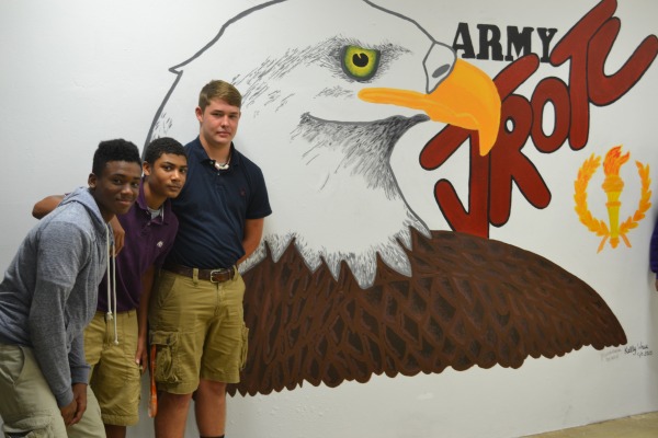 EAGLE EYE -- Three members of Centrals  JROTC are (left to right) James Walker, Darren Jamerson, Hayden Forgey.