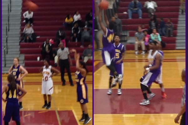 TAKING A SHOT --  Top scorers Sandrea Sylman and Terron Hayes end the week with a big bang against Howard.