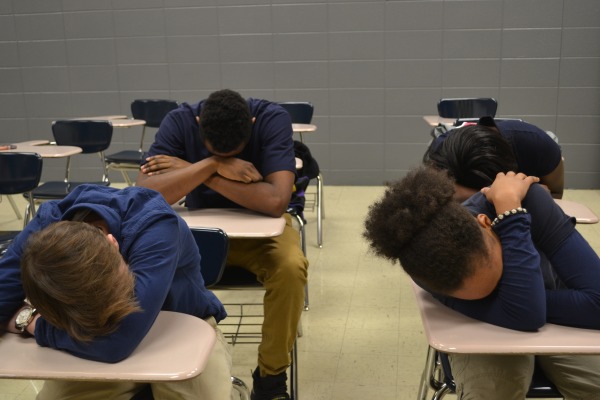 SENIORS SLACKING -- (First Row) Cody Cross, Markisha Davis (Second Row) Robert Hudgins, Endiya Rice.