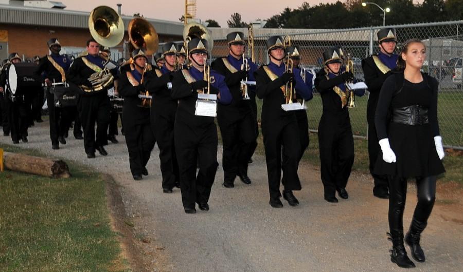 THE CENTRAL SOUND OF CHATTANOOGA -- The band prepares to play at a home football game.
