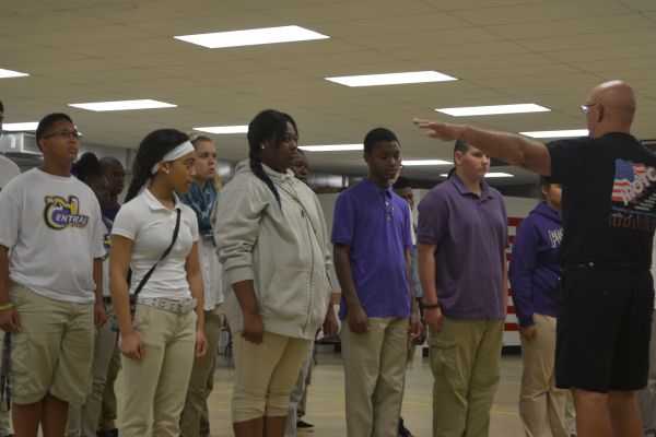 40TH YEAR ANNIVERSARY OF FEMALE MEMBERSHIP IN JROTC -- SGM Lewis instructs cadets in the JROTC program at Central High School.