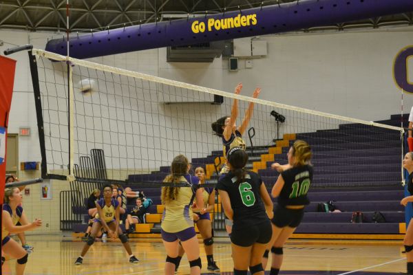 POUNDING THE HURRICANES -- East Hamilton was no match for Central in last weeks volleyball game.