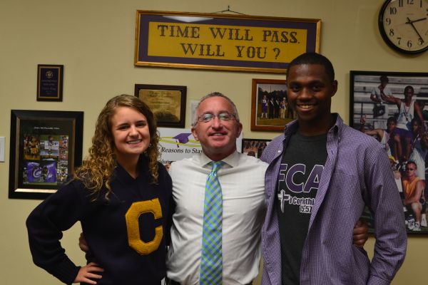 CHS IS REPRESENTED IN THE SSAC -- (From left to right) SSAC Chairperson Jadyn Snakenberg, CHS Principal Finley King, and Vice-Chairperson DAndre Anderson.