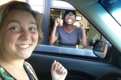 THE JOB JUGGLE -- Hannah Stone stops by Taco Bell and runs into Anaca Prater.
