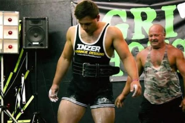 CENTRAL ALUM JOHN GARRISON SHOWS HIS STRENGTH  -- Central alum and powerlifter John Garrison prepares for a lift.