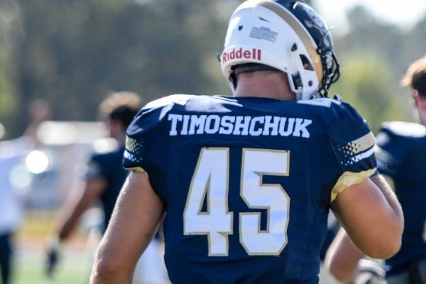 NIKOLAY TIMOSHCHUK PLAYS AS 45 FOR THE CHARLESTON SOUTHERN BUCCANEERS -- Timoshchuk shows off his colors as a linebacker for the Buccaneers.