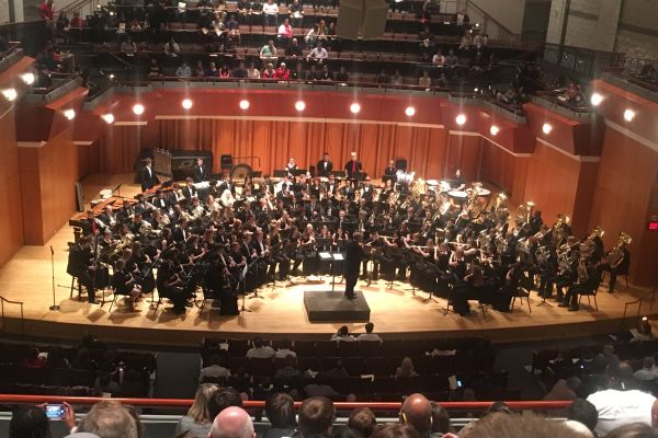 NINE CENTRAL BAND STUDENTS CHOSEN TO PERFORM AT UNIVERSITY OF GEORGIAS JANFEST -- One of the bands that performed in the Hodgson Hall of Music during their final performance.