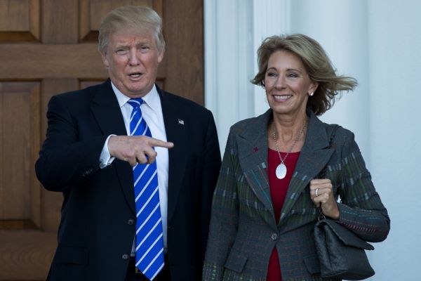 DEVOS FACES TOUGH CONFIRMATION HEARING -- Donald J. Trump and Sec. of Education Nominee Becky DeVos share similar views about schoools.