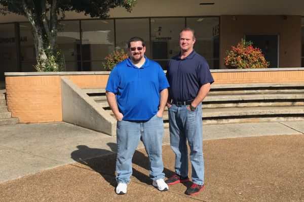 MR. POTTER AND MR. STRICKLAND BORN ON THE NEW YEAR -- Mr. Edward Potter (Left) and Mr. Chip Strickland (Right) pose for a commemorative photo.