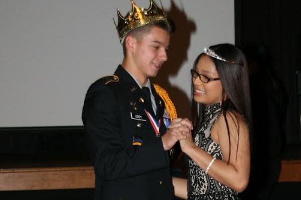 ALEXIS KEOHAVONG IS QUEEN, JARED EDDY IS KING OF 17 MILITARY BALL -- Jared Eddy and Alexis Keohavong share a dance on this memorable night.