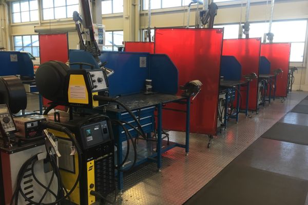 READY FOR STUDENTS -- VWs Mechatronics Akademie has three welding stations where students learn the basics of welding.