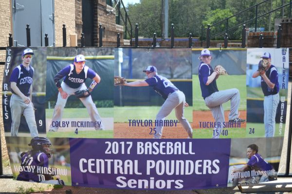 ATHLETE SPOTLIGHT: KOLBY HINSHAW CONTINUES TO BE A GREAT LEADER -- In this photo, all of the senior baseball players are placed on a poster. Kolby Hinshaw is in the bottom left corner