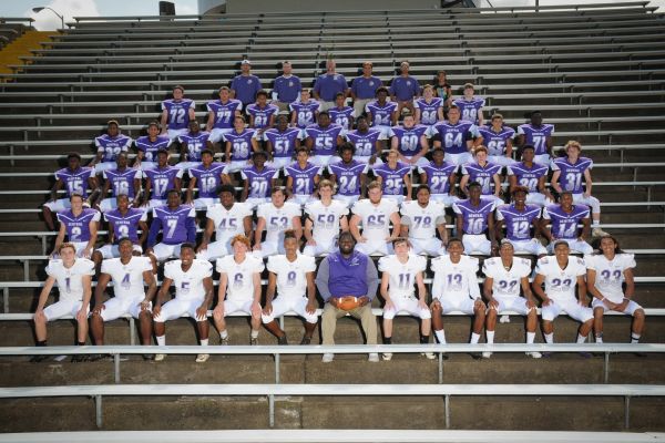 CENTRAL FOOTBALL KICKS OFF THE SEASON -- Centrals 2017-2018 Purple Pounder football team come together with a group photo.