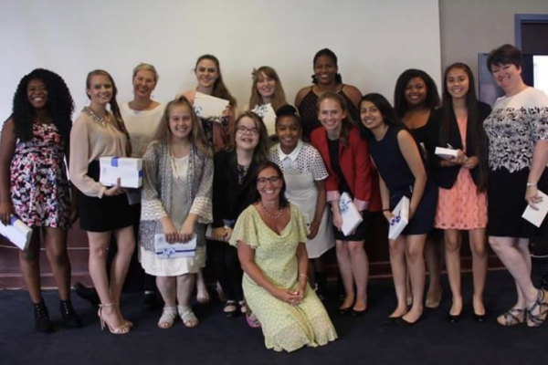 DAYONNA CARSON AND DANAE WNUK ACCEPTED INTO THE INAGURAL CHATTANOOGA AS TEXT PROGRAM --  The CAT girls pose for a photo at the Final Pitch Presentation.