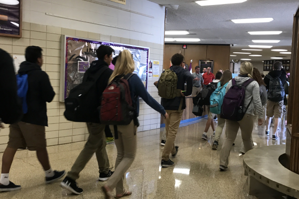 STATISTICS SHOW CENTRALS POPULATION HAS DECREASED SINCE LAST YEAR --  Pictured are  Centrals students in the midst of class change.