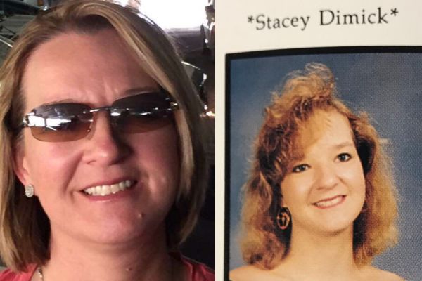 POUNDER FROM PAST TO PRESENT -- A side by side of Staci White now (left) and her senior portrait from the Class of 1993 (right)