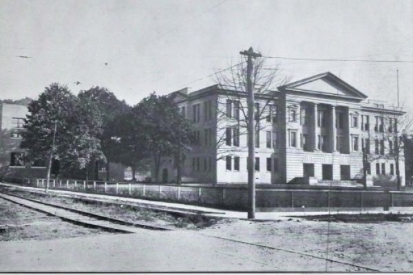 CENTRAL HIGH SCHOOL -- The prestigious school sat along Dodds Avenue in downtown Chattanooga. This photo was published among the first edition of The Digest.