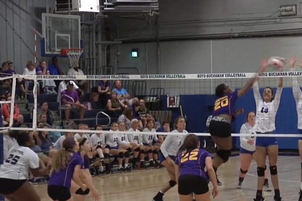 THE 2017 CENTRAL HIGH SCHOOL VOLLEYBALL TEAM PLAYS HARD AS SEASON COMES TO A CLOSE-- The Central Volleyball team plays hard during a game at Boyd Buchanan School