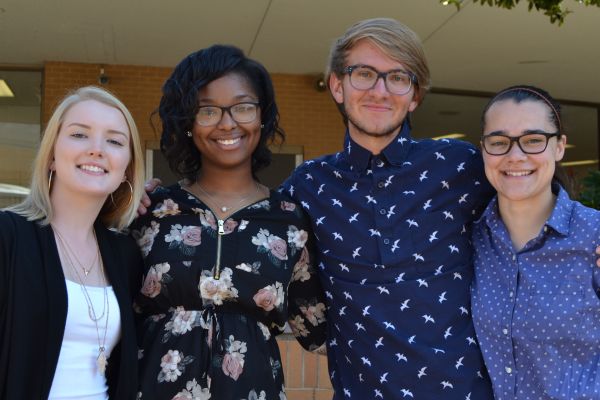 SENIOR CLASS OFFICERS HAVE BIG PLANS FOR THE NEW SCHOOL YEAR -- (Left to Right) President Ashlan Miller, Vice President Madison Young, Secretary Joshua Sizemore and Treasurer Haylee Smith pose for their first picture as class officers