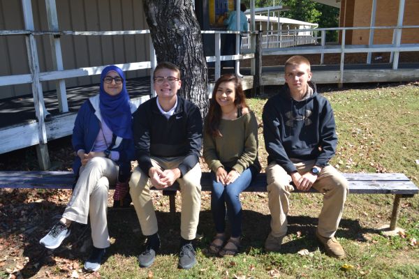 NEW JUNIOR OFFICERS ELECTED TO LEAD THE CLASS OF 2019-- (Left to right) Newly elected Vice President Zeena Whayeb, President Jake Johns, Treasurer Anahi Colunga, and Secretary Matthew Frazier pose together. 