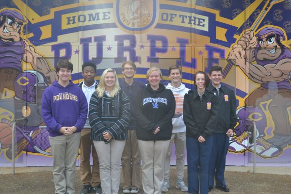 EIGHT BAND STUDENTS HAVE THE HONOR OF BEING CHOSEN TO PARTICIPATE IN THE LEE UNIVERSITY HONOR BAND-- In order from left to right: Matthew Davis, Logan Hudgins, Lacy McKinney, Joshua Sizemore, Rebekah Pell, Joshua Bolton, Georgia Teems, and Alex White will be participating in the Lee University Honor Band this November.