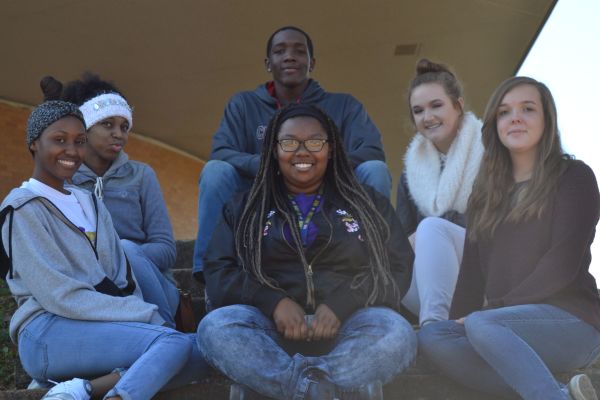 YEARBOOK STAFF 2017-2018 -- The Central Yearbook Staff. Left to right:  Essence Dandy, Cierra Suttle, Fantora Bennett (middle front), Lindsey Willams, Avery McDonald, Daniel Stephenson (middle back).  