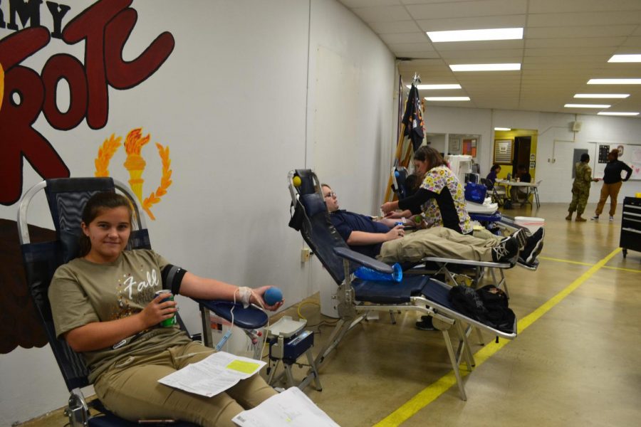 2017 FALL BLOOD DRIVE --  Central High Students donate to save three lives.