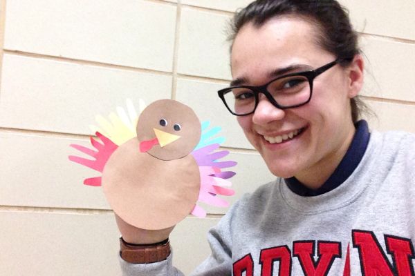 HAND TURKEY -- Thanks to Mr. Seals for letting me borrow a turkey. 