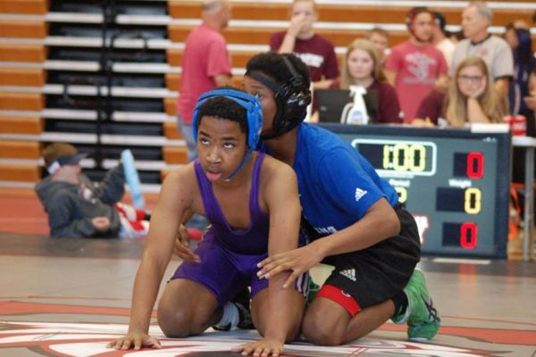 Pounders Persevere -- Central Wrestler Javon Smith competing at the Tullahoma T-Town Rumble