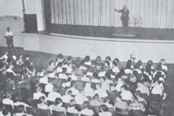 REGISTRATION DAY 1963 -- This was the scene at Central as Principal Hobart Millsaps welcomed students, new and old.