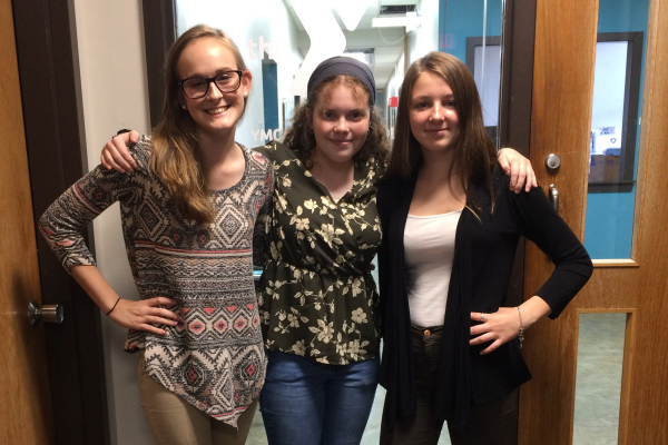 CENTRAL STUDENTS PARTICIPATE IN YLC PROGRAM -- Pictured from left to right: Zoey Greene, Bailey Brantingham, and Elizabeth Irving.