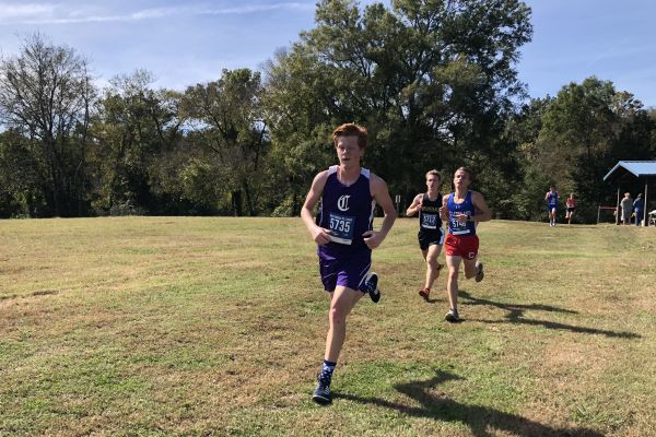 CROSS COUNTRY SEASON COMES TO AN END -- Senior Nathen Vander Wilt competing in region meet.