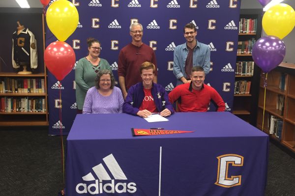 NATHEN VANDER WILT SIGNS TO BRYAN COLLEGE -- Vander Wilts family and friends support him in his decision to run for Bryan.