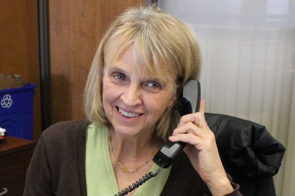 OVERLOOKED STAFF ARE THE MOST IMPORTANT  -- School Secretary, Mrs. Terry Rogers, as one of Centrals most dedicated staff members, answers the phone.