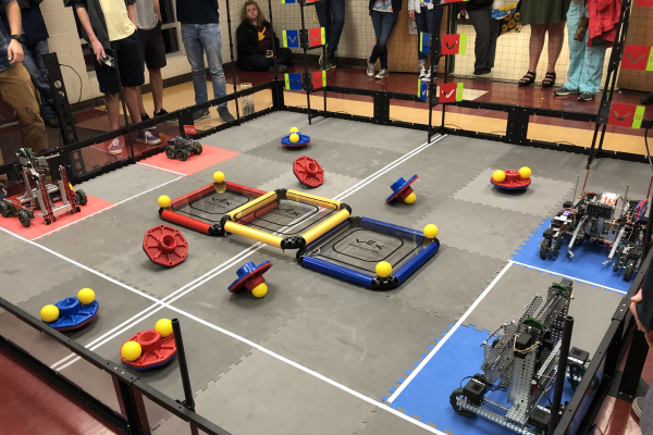 CENTRAL’S ROBOTICS TEAM PREVAILS IN VEX COMPETITIONS — Depicted above is the ring where all of the robot challenges are held. 