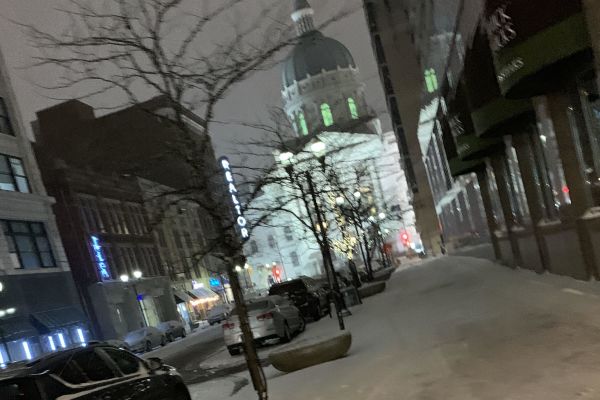 SNOW MAY BE DELAYED THIS YEAR ACCORDING TO RECENT WINTER WEATHER PREDICTIONS -- The effects of snow storm Harper are clearly visible in this image taken in Indianapolis.