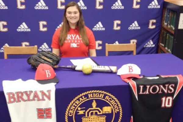 SENIOR MIKAYLA GILL IS ACCEPTED INTO BRYAN COLLEGE WITH A SOFTBALL SCHOLARSHIP —  Mikayla Gill appears to be elated with the new jerseys she received from Bryan College.