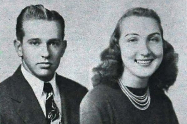 1949 WINNERS OF D.A.R. AND S.A.R. AWARDS -- Pictured are Franklin Ashley (right) and Barbara French (left) who won the D.A.R. and S.A.R. Awards in for the 1949 school year.