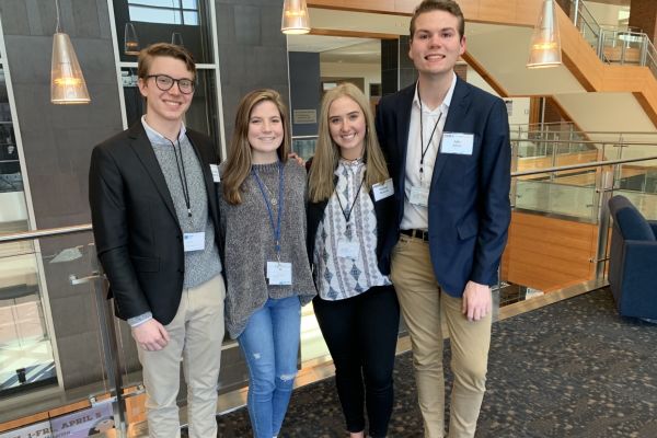 JAKE JOHNS AND MEGHAN DUNCAN REPRESENT CENTRAL HIGH SCHOOL AND HCDE AT 2019 SCOPE CONFERENCE -- (left to right): Soddy Daisy High School students Noah Harris and Cassidy Gibson, and Central High School students Meghan Duncan and Jake Johns represent Hamilton County Schools at SCOPE 2019.