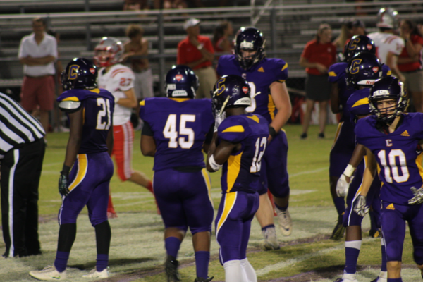 CENTRAL FOOTBALL IS WORKING TOWARDS GAINING CONFIDENCE AFTER BAYLOR LOSS -- The Central High School football team breaks into positions to begin game play. 