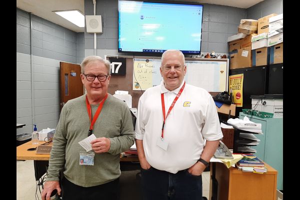 GEOMETRY TEACHERS WANTED — Mark Cuttle and James Snyder are excited to see what adventures their new classes bring.