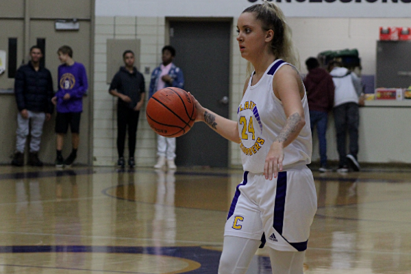 CENTRALS GIRLS BASKETBALL TEAM DEFEATED BY BOYD BUCHANAN AND SODDY DAISY  -- Senior Bri Ladd is dribbling the ball down the court looking for an open pass. 