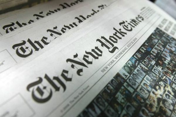 THE TRUTH BEHIND FAKE NEWS -- Pictured above are physical copies of the New York Times, one of the most attacked new sources by false news claims.