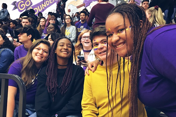 STUDENTS ENJOY EACH OTHERS COMPANY DURING A PEP RALLY -- Pep rallies never fail to get Centrals students excited to represent their respective graduating classes.